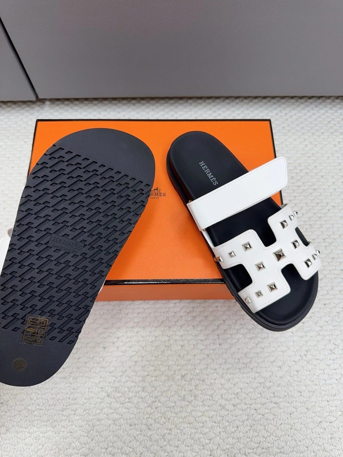 Hermes 2026 Chypre Sandal With Studs Cowhide 779049