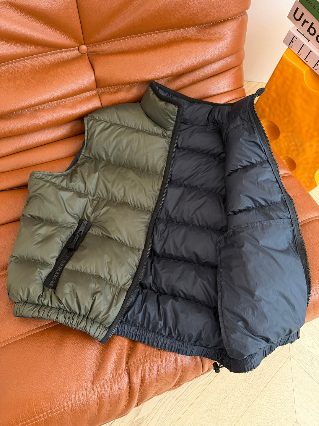 Miu 26s Down Vest Olive Green Re-Nylon 424238