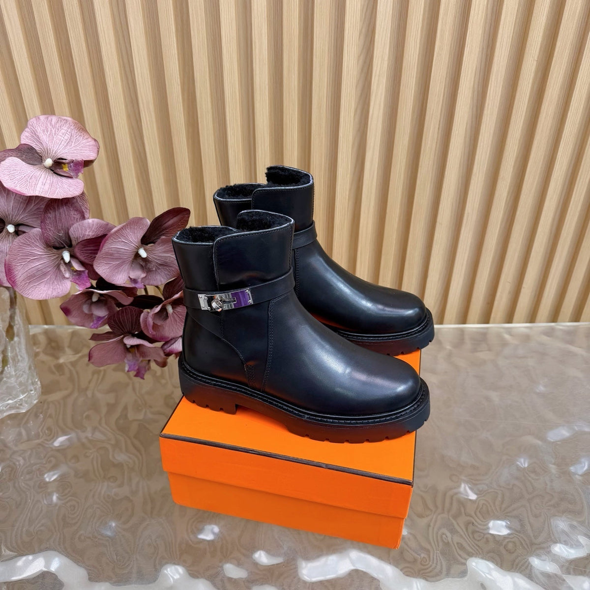 HM Jeff Ankle Boots Black Nappa Leather 537932