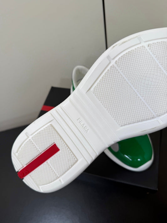 PRA 26S Casual Sneakers Green Gray Patent Leather 618922