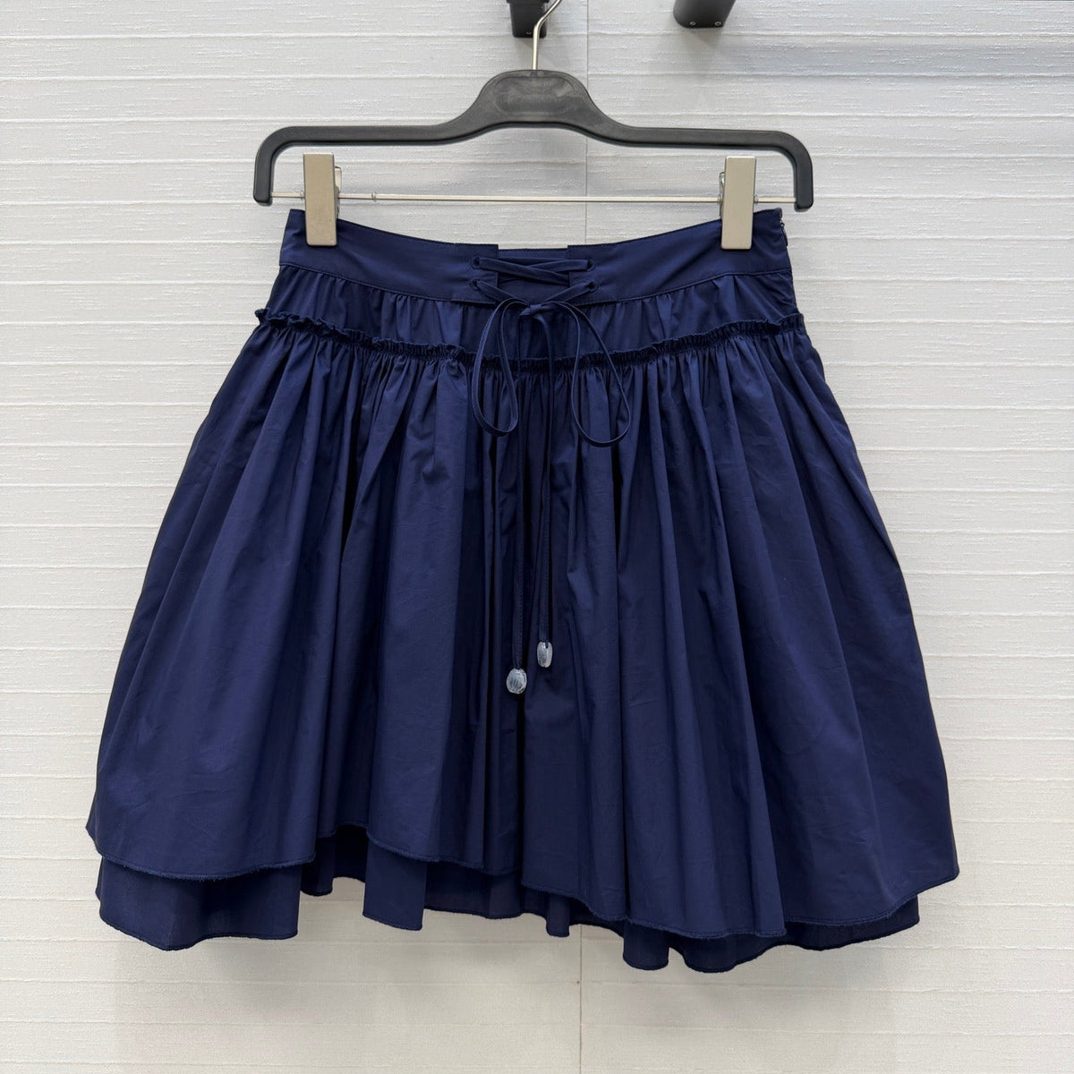 Loew Tiered Tulle Skirt Navy Blue in Cotton 381554