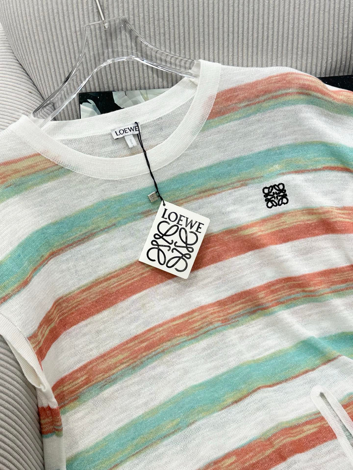 Loew 26 Short-Sleeve Top Red Blue in Cotton 380294