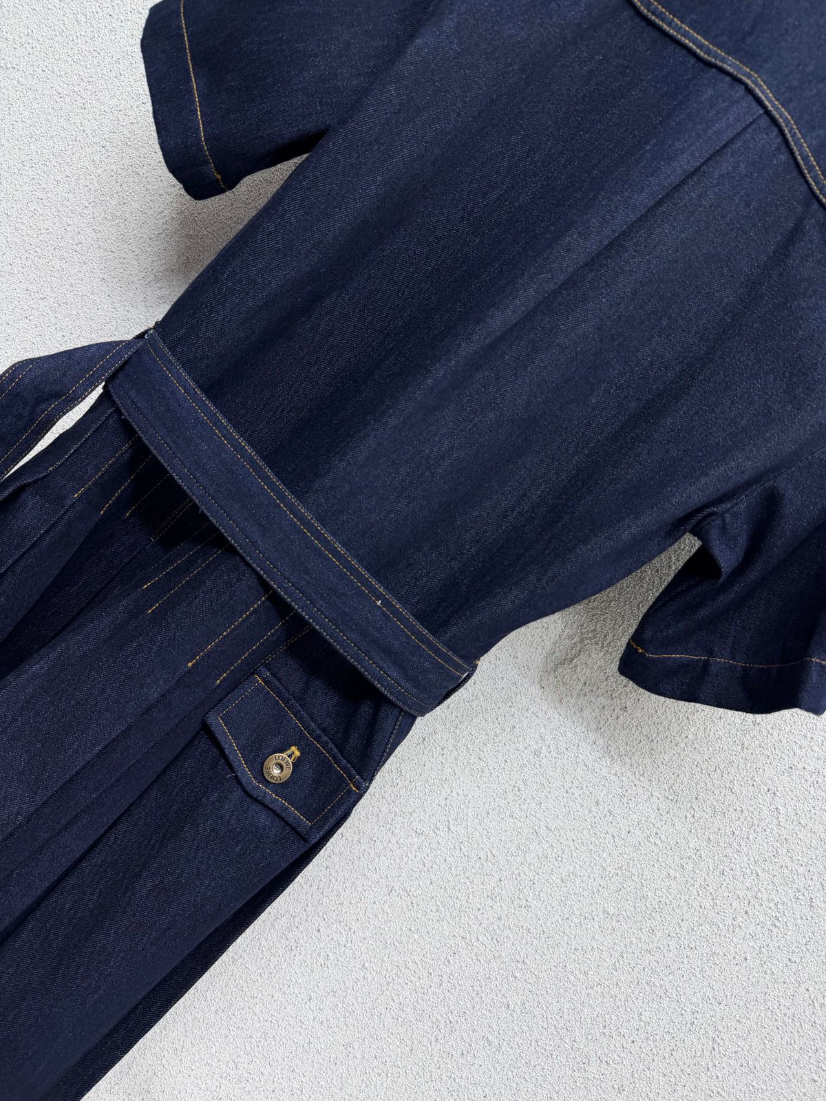 Loewe Minidress Belted Blue Denim in Cotton 386098