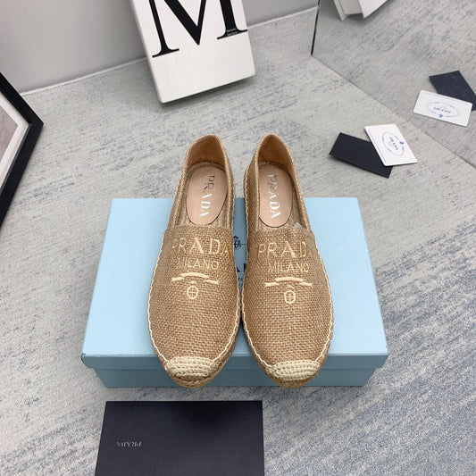 Prada 2026 Loafers Beige Raffia Rope Sole 731190