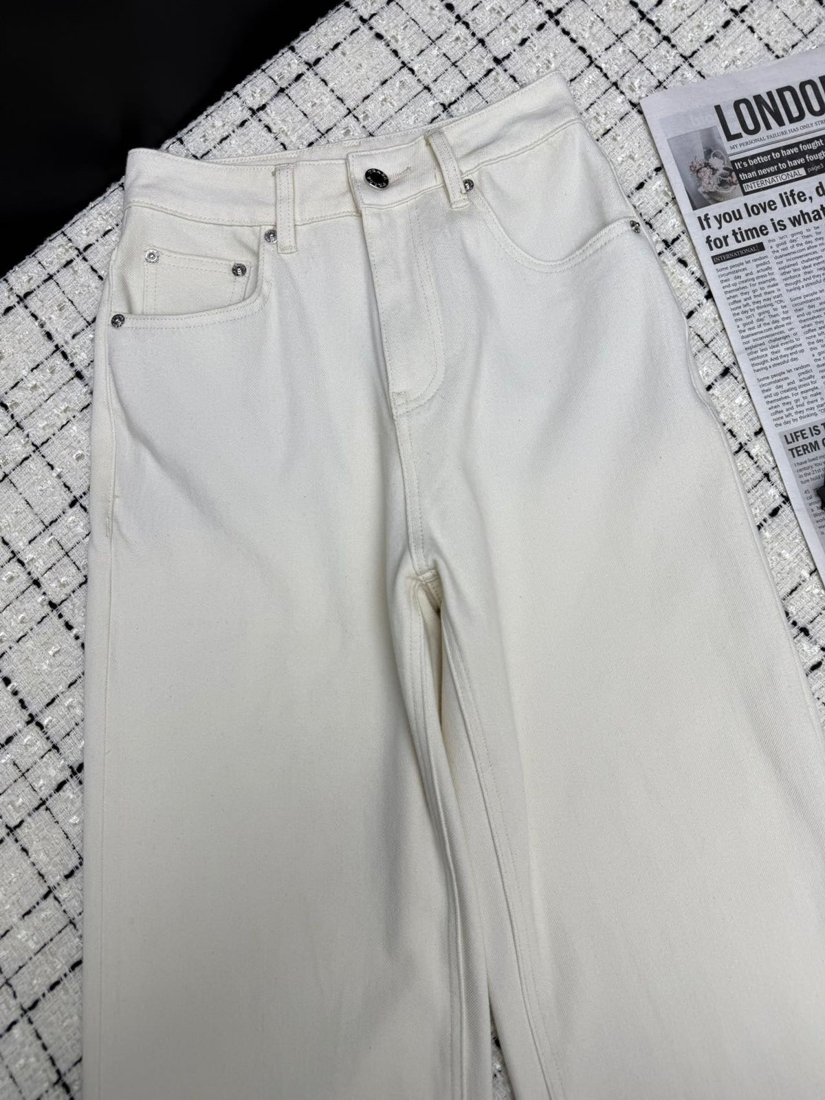 Prada Flared Jeans Embroidered Logo Applique 404855