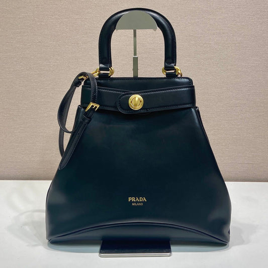 Prada 2026 Etude Tote Bag 31cm Black Calfskin 345464