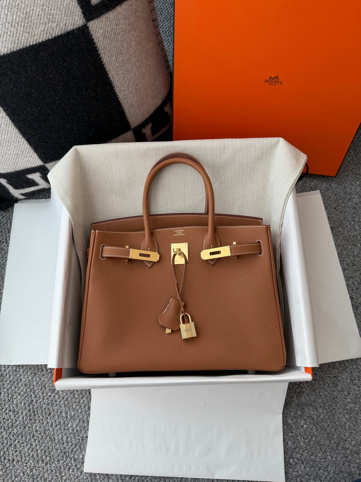 HM BIRKIN 25CM BROWN TOGO LEATHER GOLD HARDWARE (MADE - TO - ORDER)
