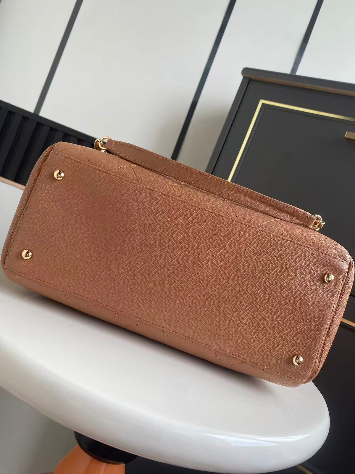 Chanel 2026 Shopping Bag 39cm Brown Grained Calfskin