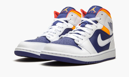 Air Jordan 1 Mid “Royal Blue / Laser Orange” Sneakers - Fresh Drop