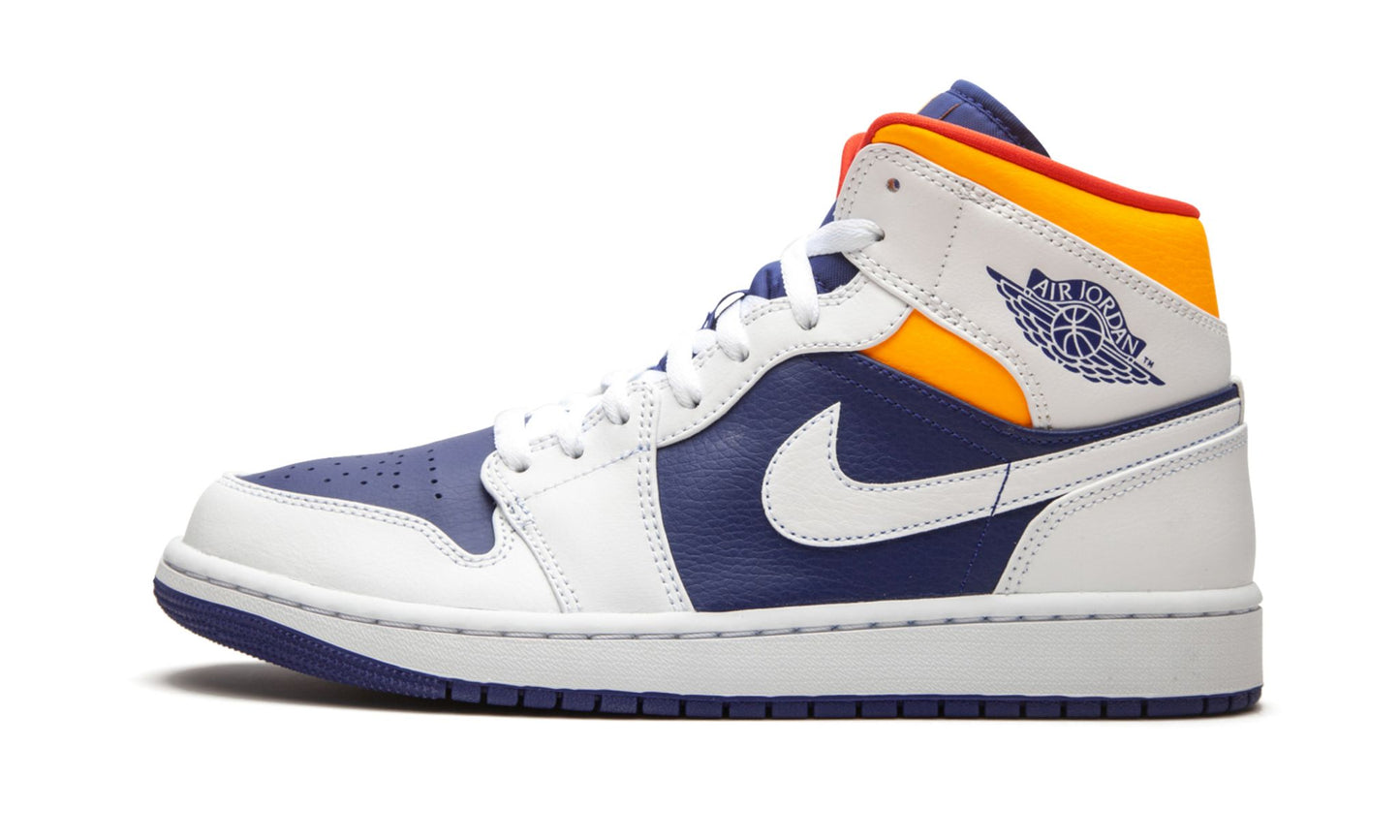 Air Jordan 1 Mid “Royal Blue / Laser Orange” Sneakers - Fresh Drop