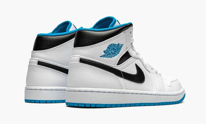 Air Jordan 1 Mid “White / Laser Blue” Sneakers - Cushioned Stride