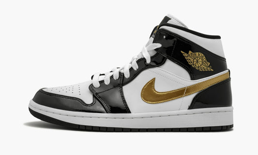 Air Jordan 1 Mid SE “Black Gold Patent Leather” Sneakers - Head-Turner