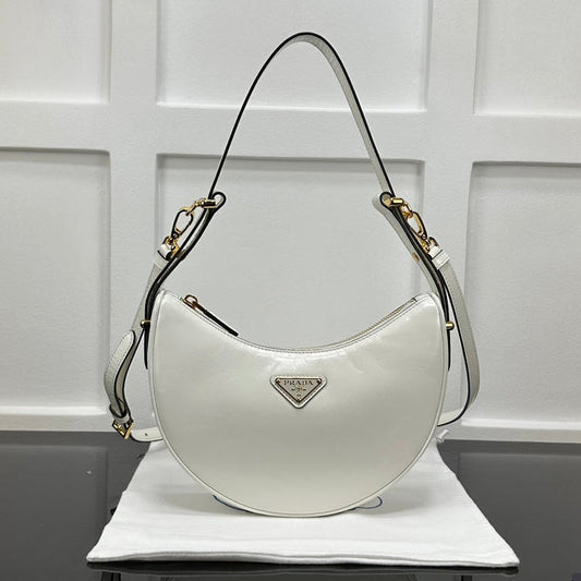 Prada 2026 Arque Shoulder Bag 22.5cm Patent Calfskin