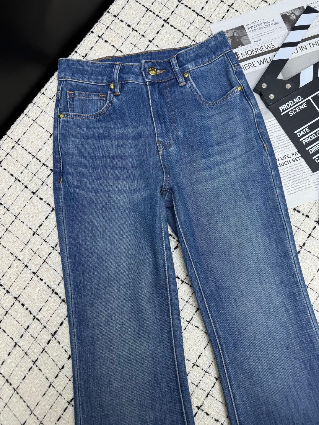 Loewe Flared Jeans Embroidered Logo Applique 404876