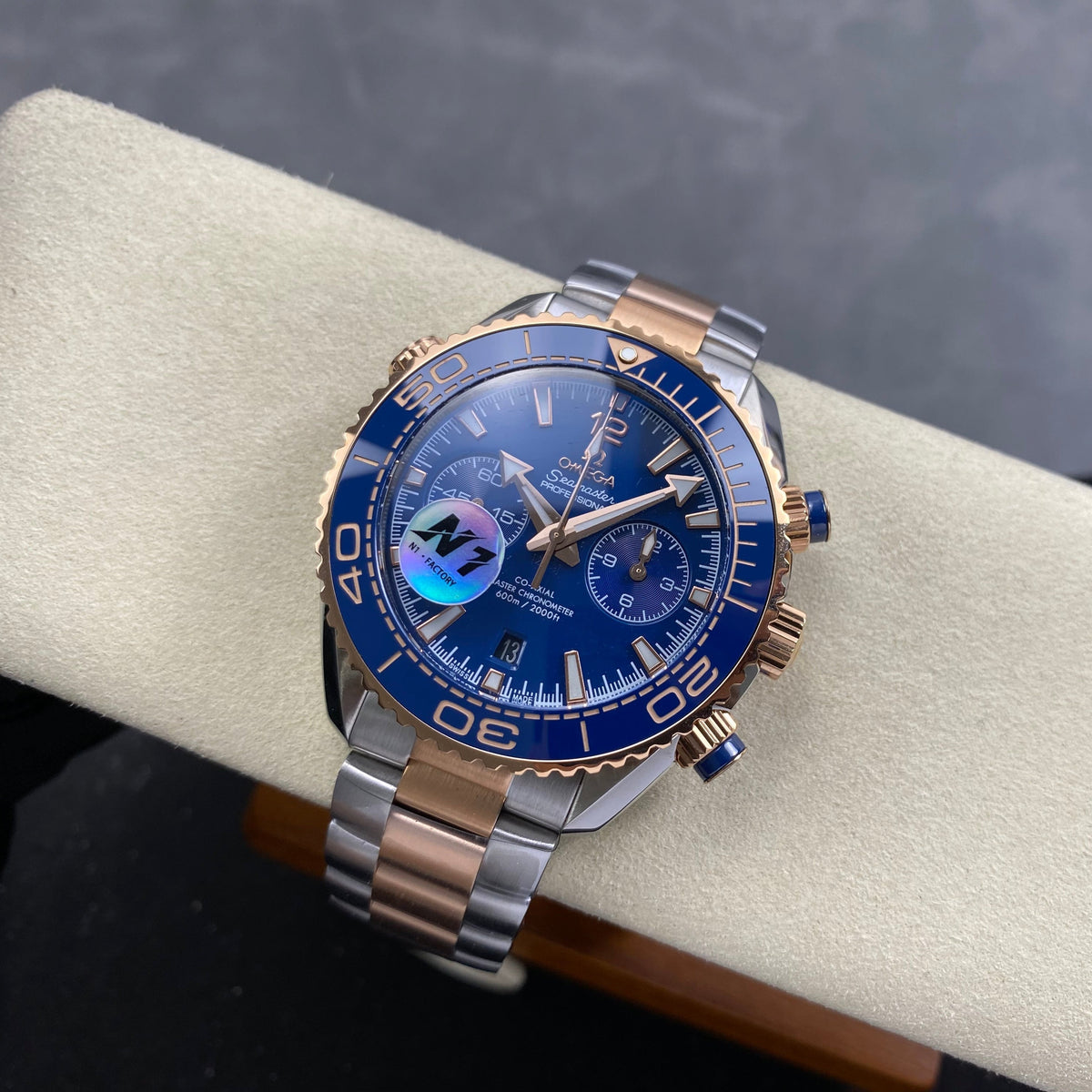Omega Seamaster 46mm Blue Dial Pink Gold Steel