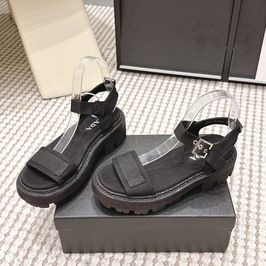 PRA 2026S Roman Sandals Black Canvas 657520