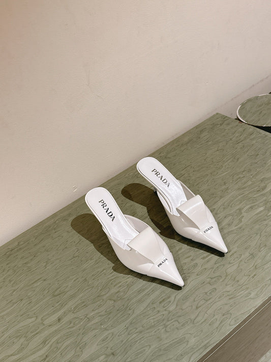 PRA 2026S High Heel Mule 80 White Sheepskin 657666
