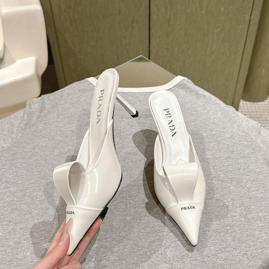 PRA 2026S High Heel Mule 80 White Sheepskin 657666