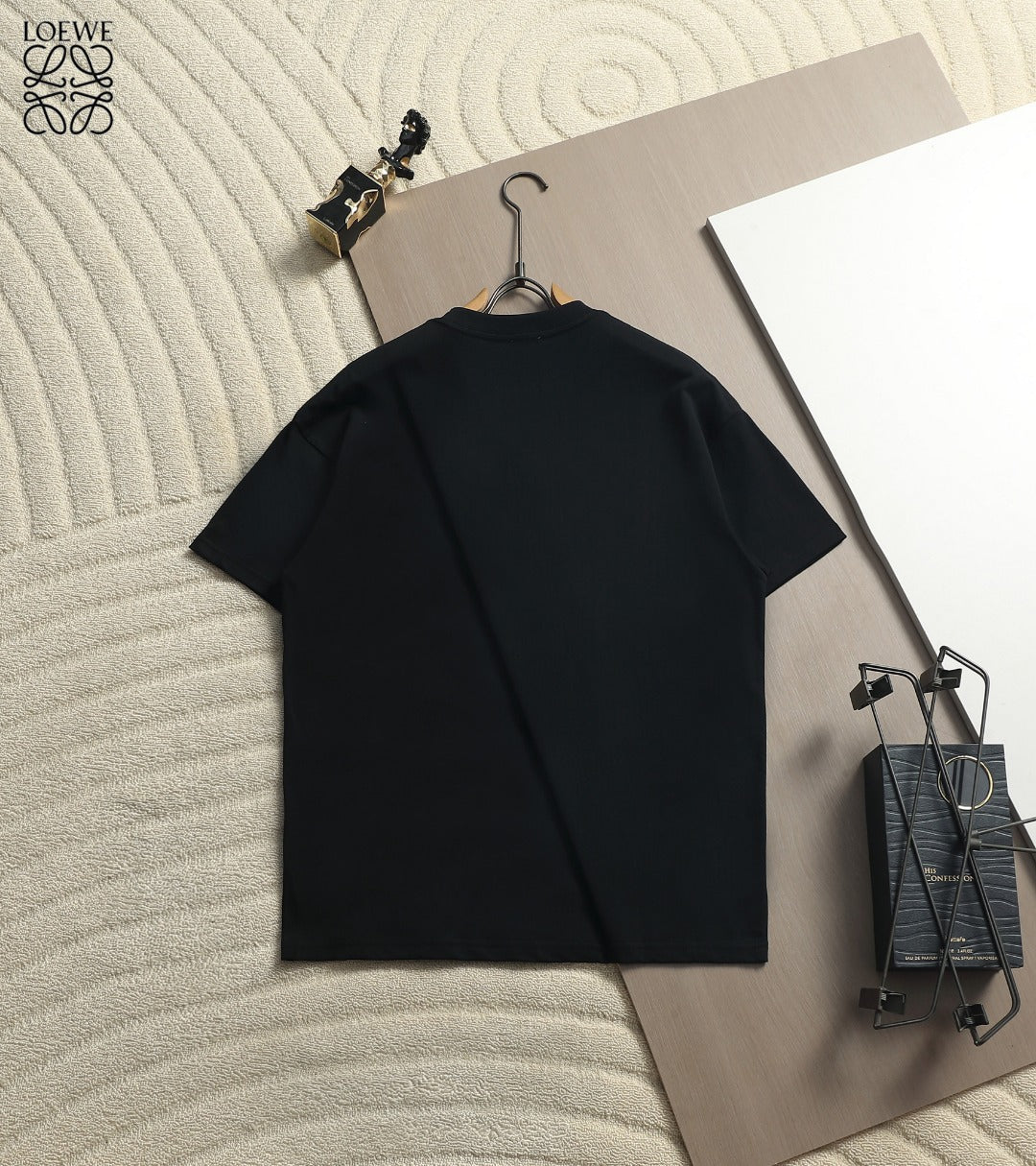 Loewe Men Logo Loose-Fit T-Shirt Black Cotton