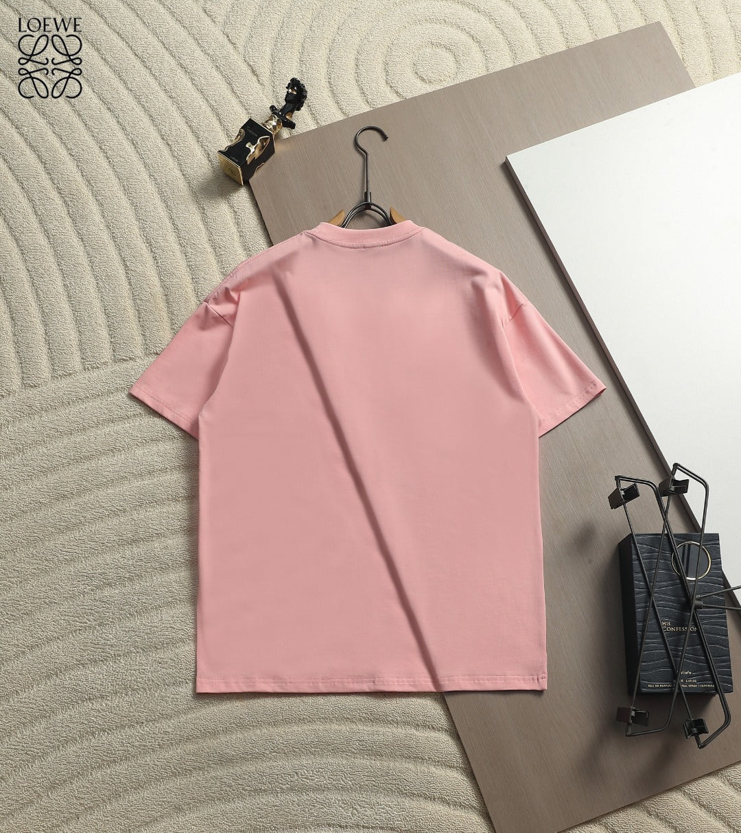 Loewe Men Logo Loose-Fit T-Shirt Light Pink Cotton