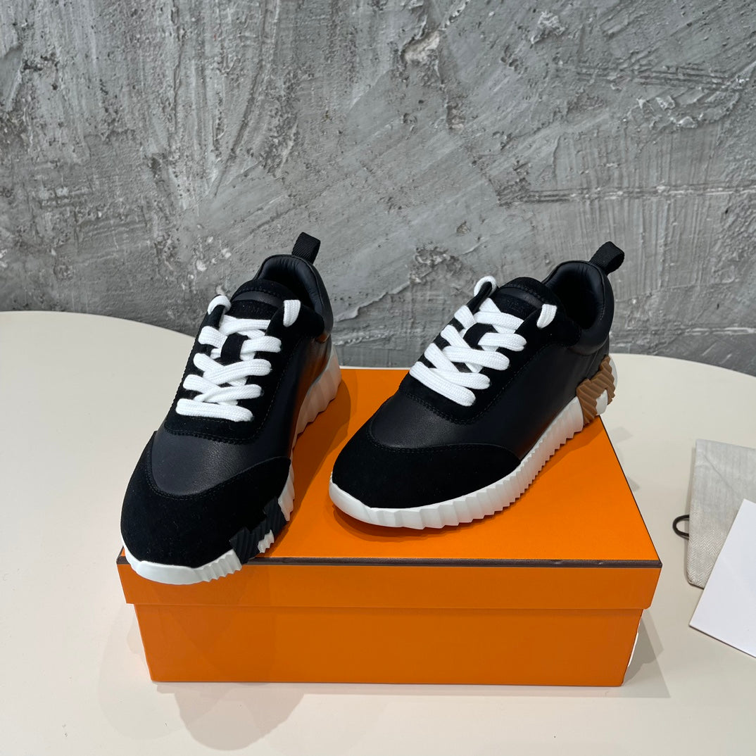 HM Bouncing 35 Sneakers Black Goatskin & Suede Goatskin H Black Light Brown