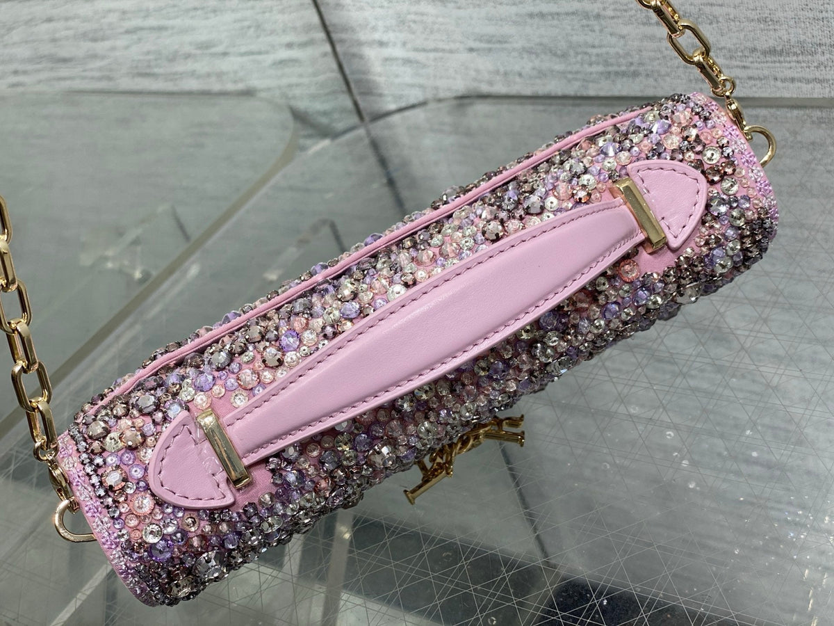 Dior 2026 Embellished With Sparkling Crystals Pink Leather