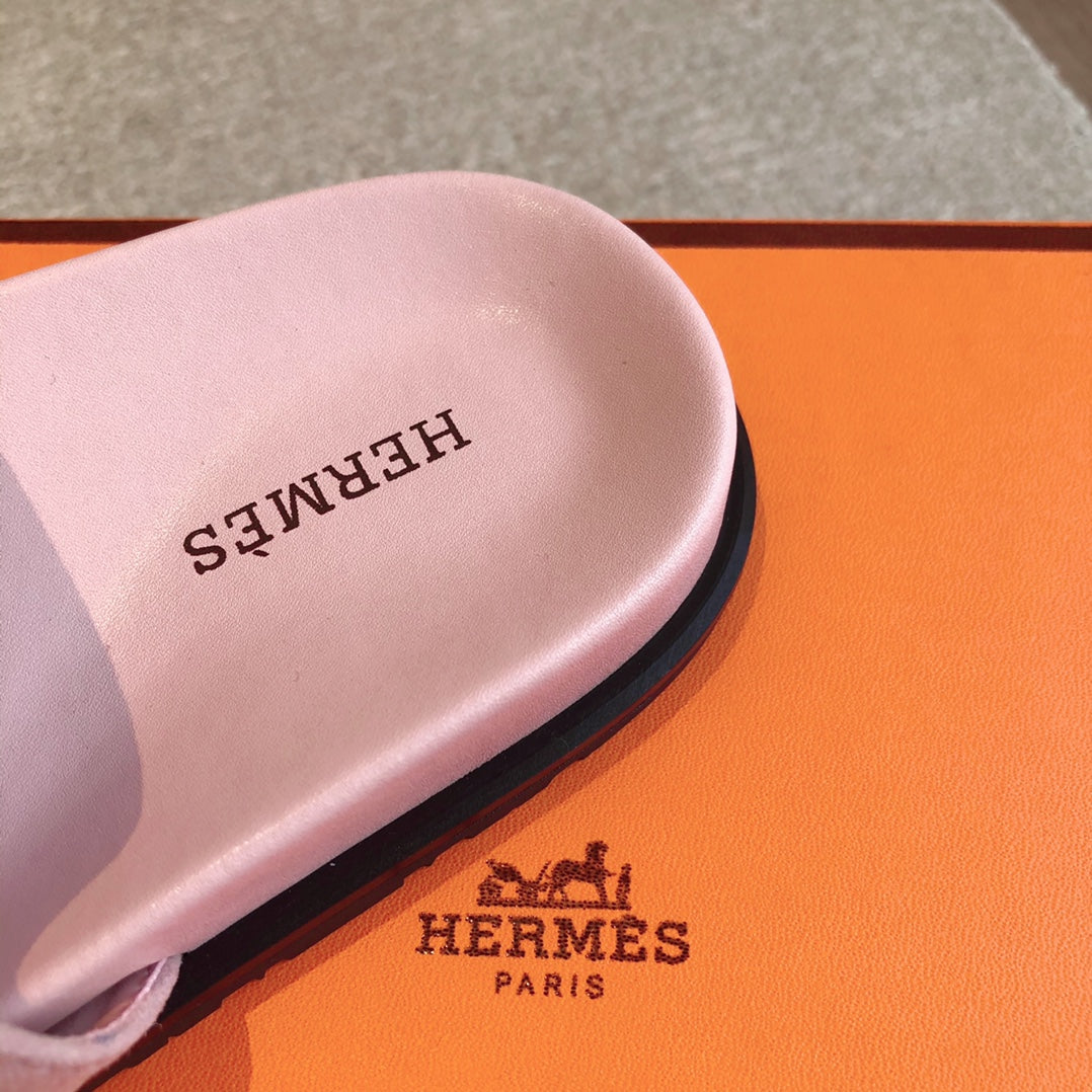 Empire Sandal Light Pink Lambskin Suede Goatskin