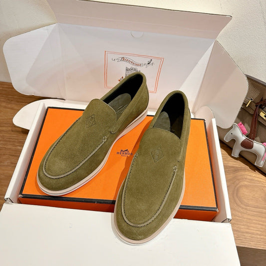 HM Impact Loafers Olive Green Suede 526169