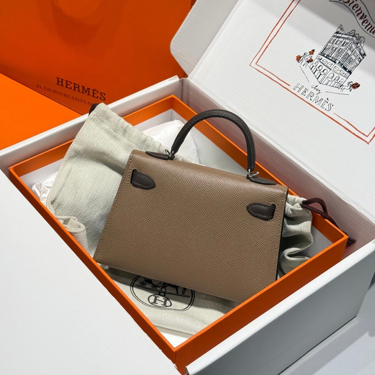 HM Mini Kelly 19 Sepia Epsom 243145