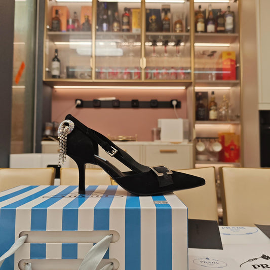 PRA 26S High Heel Pump 70 Black Velvet 630562