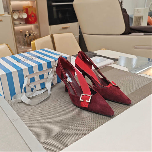 PRA 26S High Heel Pump 70 Burgundy Velvet 630564