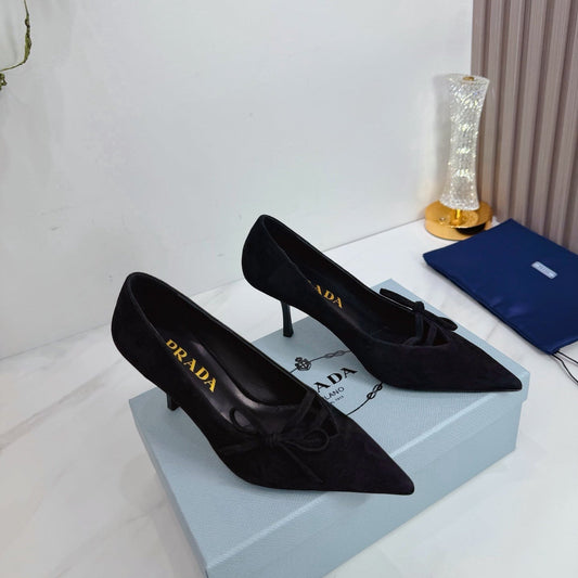PRA 26SS High Heels Pumps 75 Black Suede 592356