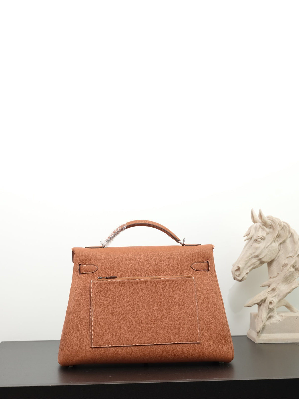 HM Kelly Max Bag 42cm Tan Brown Togo Leather 284501