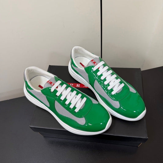 PRA 26S Casual Sneakers Green Gray Patent Leather 618922