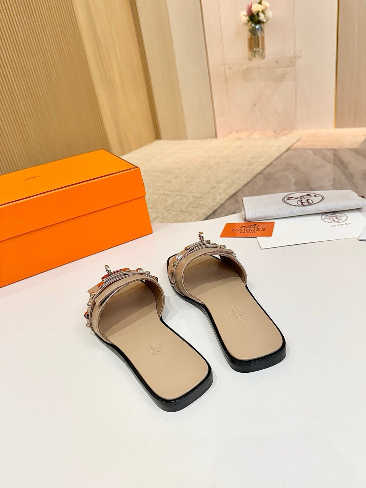 HM 26s Giulia Sandal In Light Brown Calfskin Silver Hardware