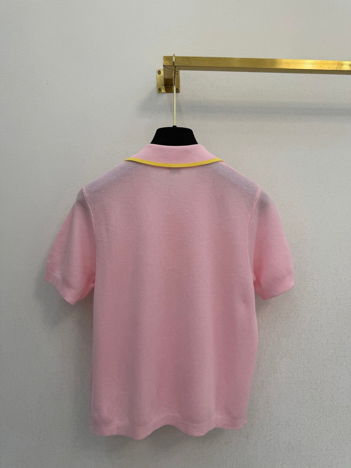 Loewe 26s Polo Collar Short-Sleeved Shirt Light Pink Tencel 394815