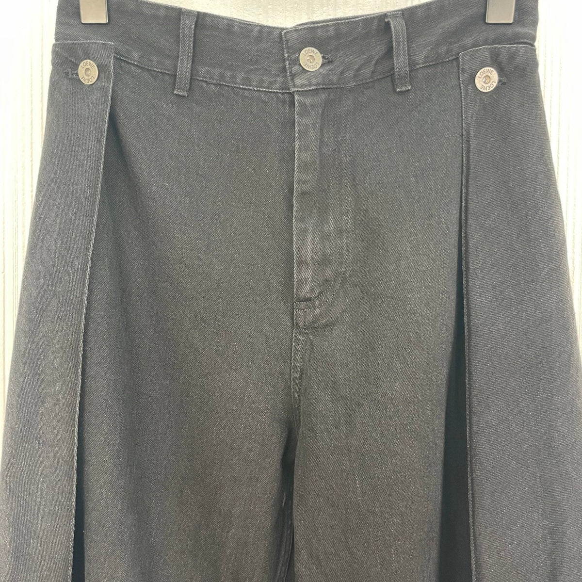 Loewe 26s Draped Flap Jeans Black Denim 400746