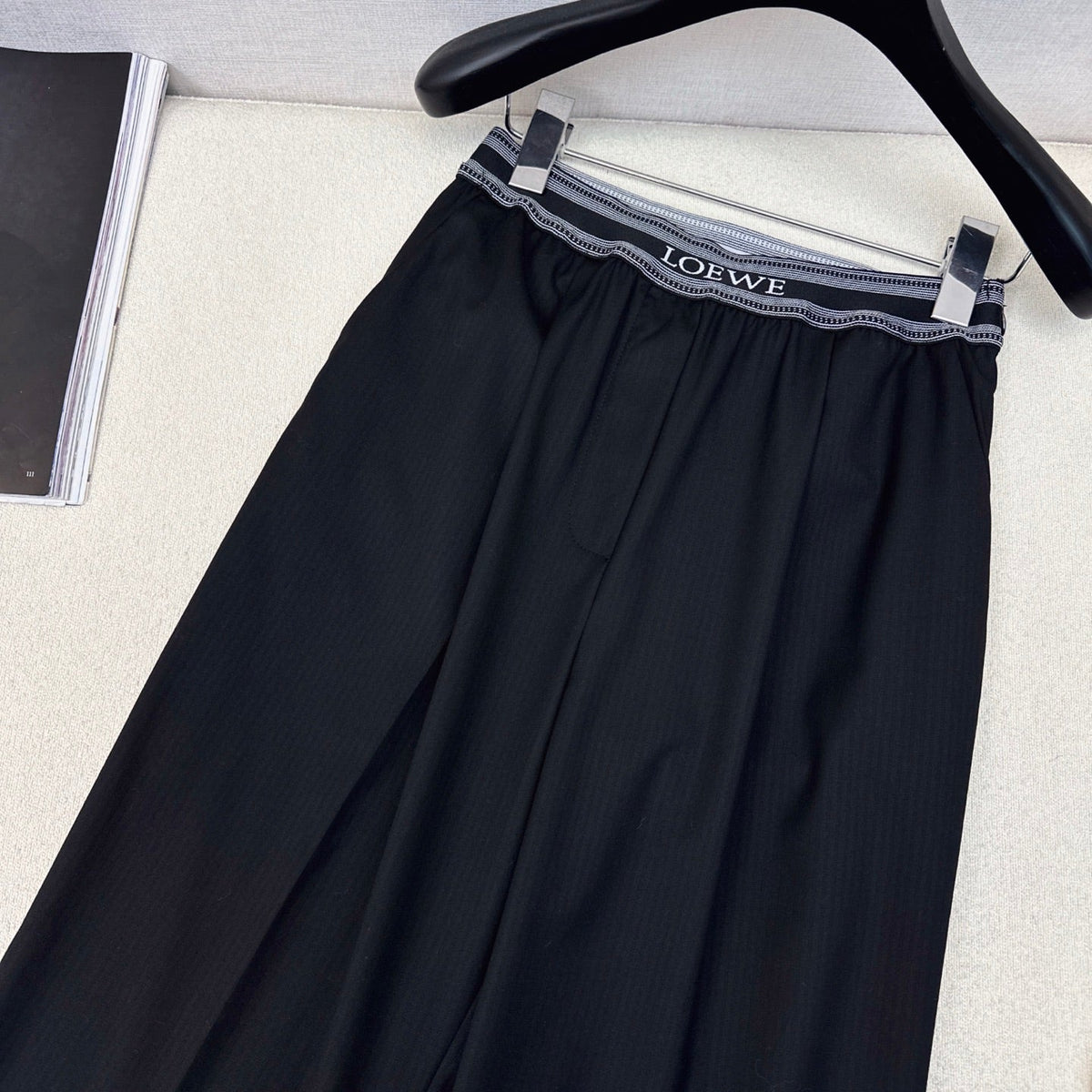Loewe 25 Elastic Waist Pants Black Cotton
