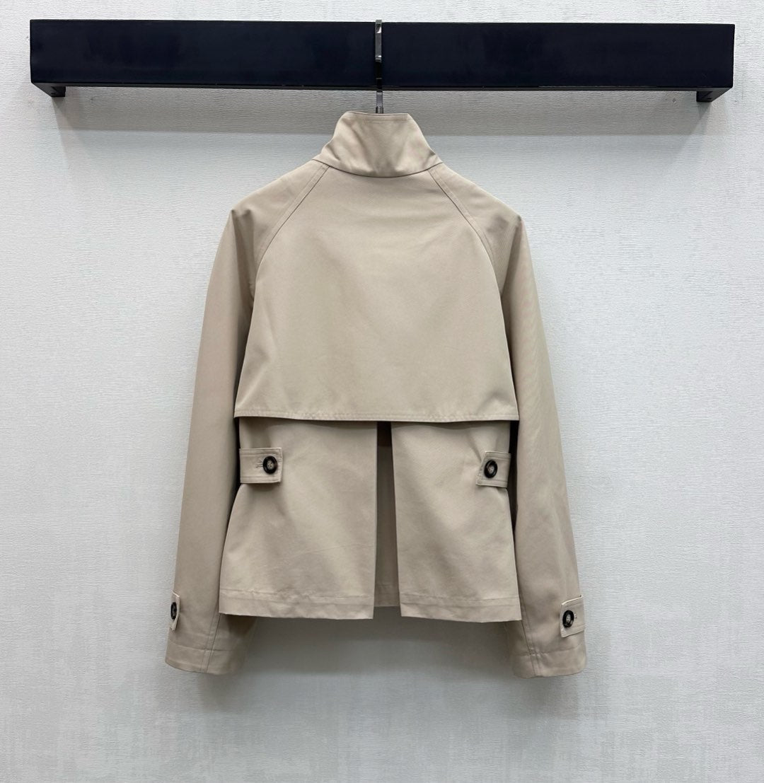 Loewe Stand-collar  Windbreaker Beige Cotton Polyester 350380