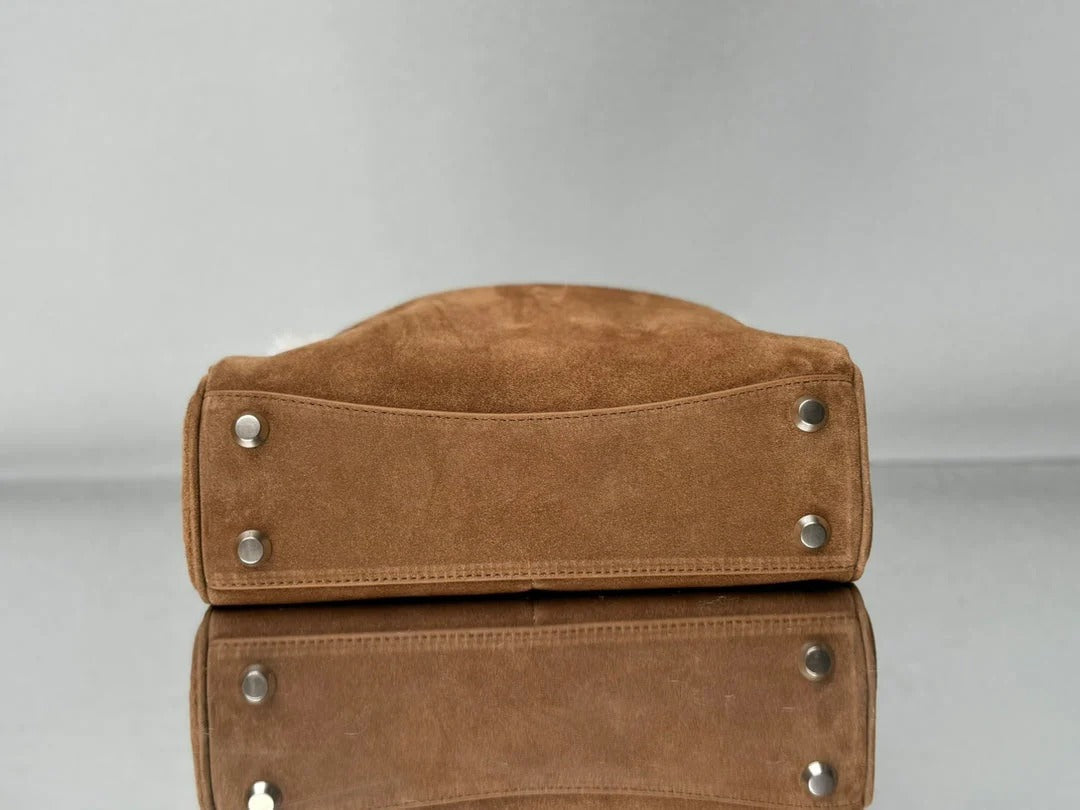 Balenciaga Small Rodeo Bag 29 Brown Suede Sliver Hardware