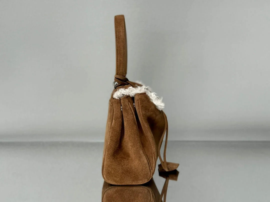 Balenciaga Small Rodeo Bag 29 Brown Suede Sliver Hardware