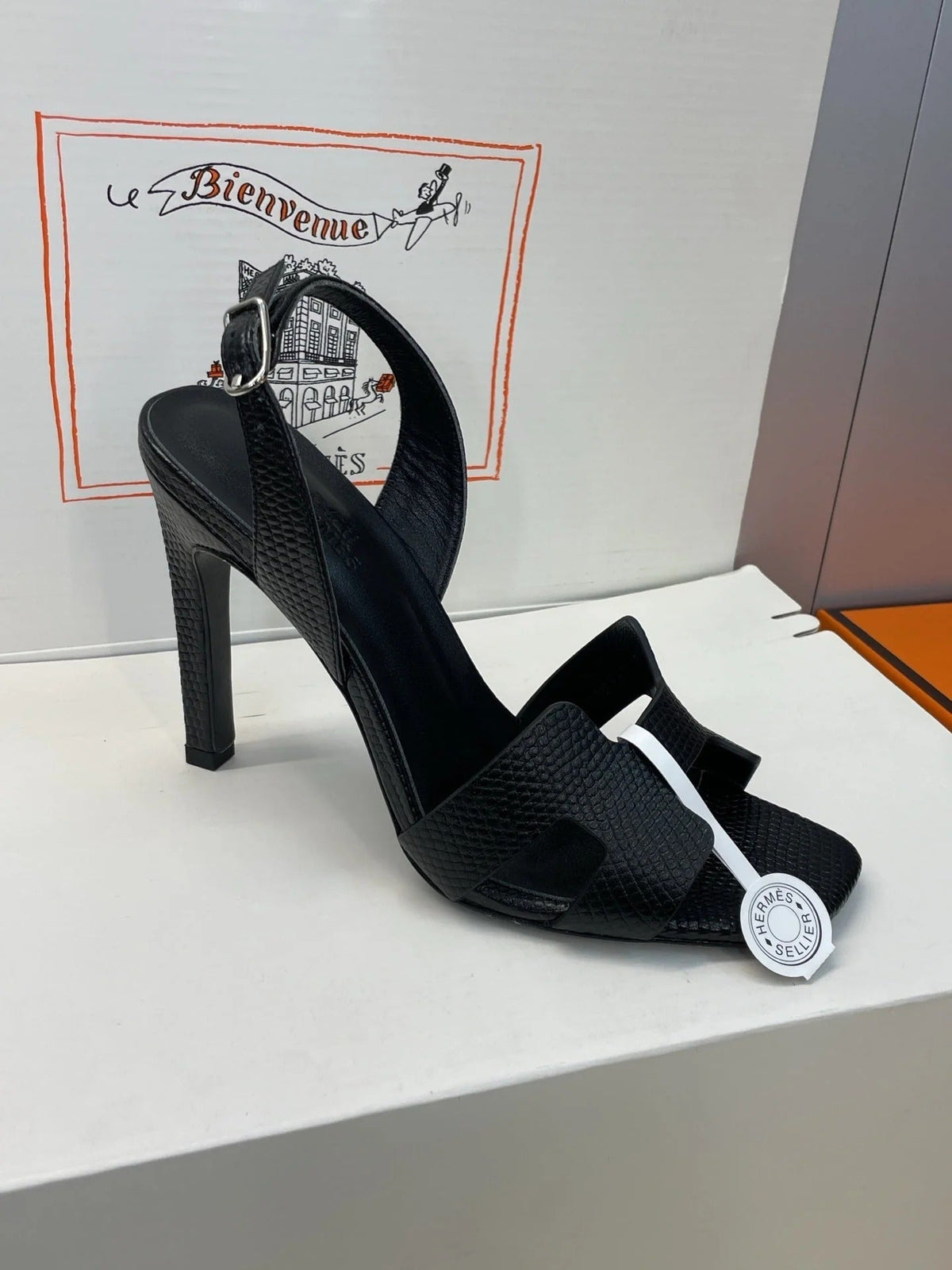 HM 26ss High Heel Sandals 105 Black Cowhide 607116